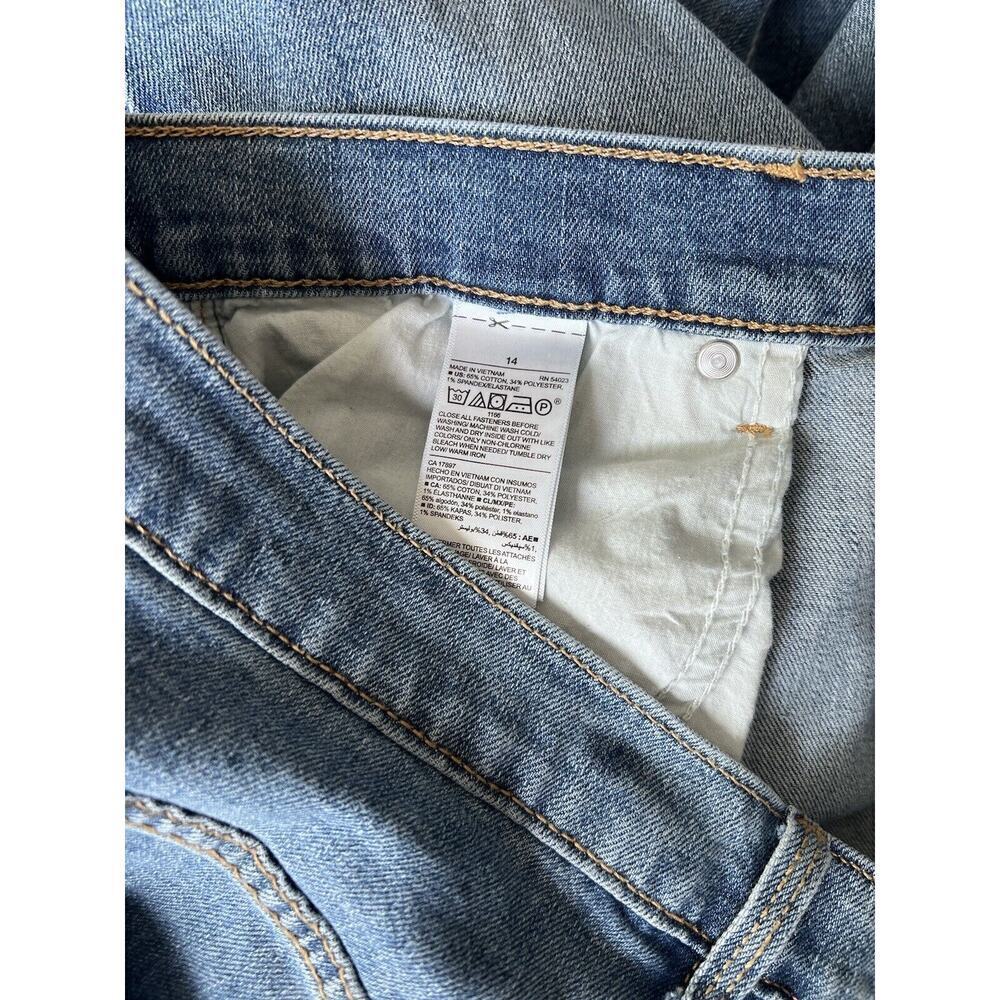 Old Navy Womens Jeans Size 14 Curvy Skinny Blue Distressed Ankle Stretch Denim - Picture 7 of 8